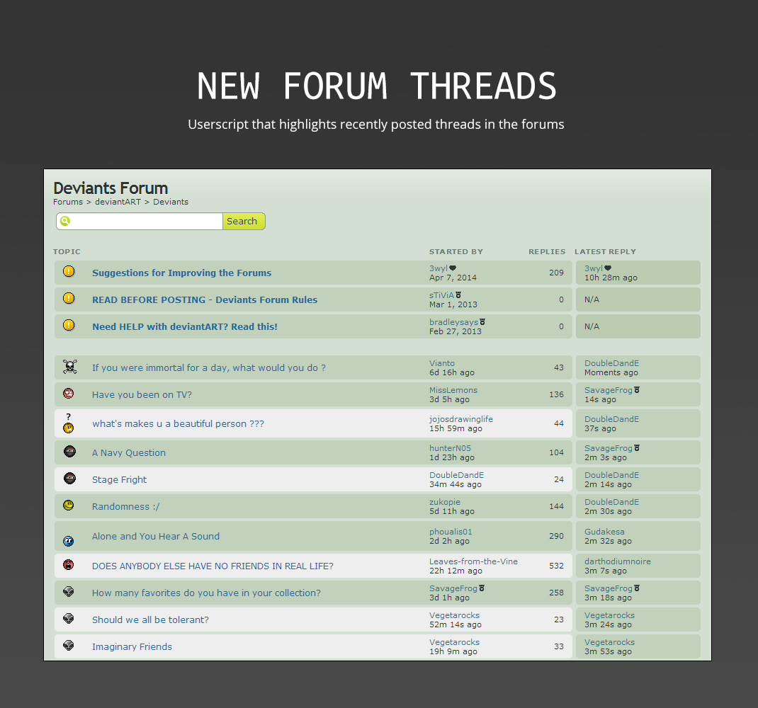 New Forum Threads