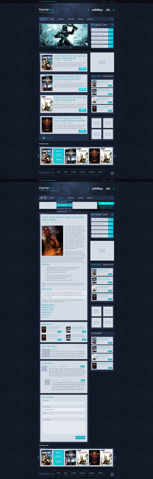 Gamehub WordPress Gaming Theme by SyloGraphix on DeviantArt
