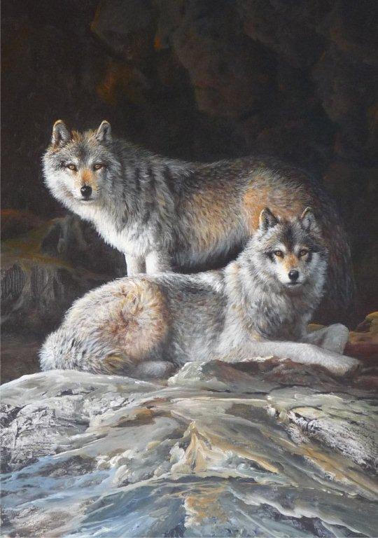 Wolves on the Rocks by AmnerisF on DeviantArt