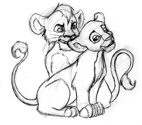 Lion King: Kovu+Kiara Doodle