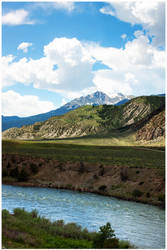 River Mountain Sky Scene