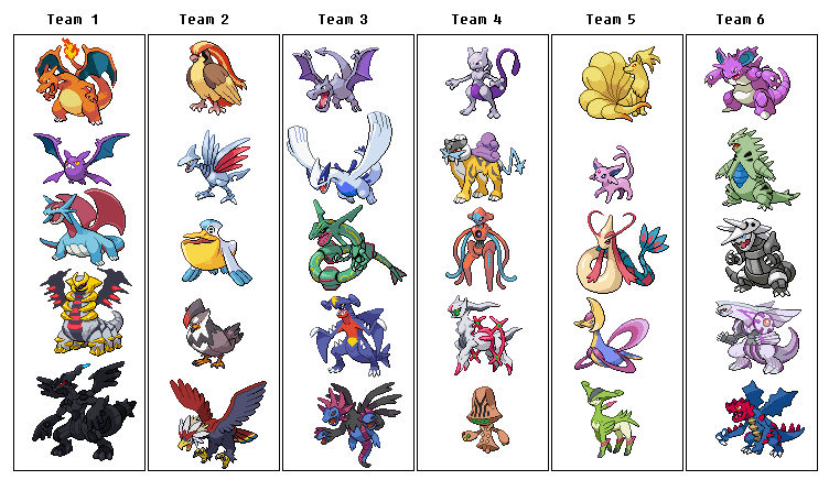 Pokemon Teams Reference Sheet #2 by Luxlyn on DeviantArt