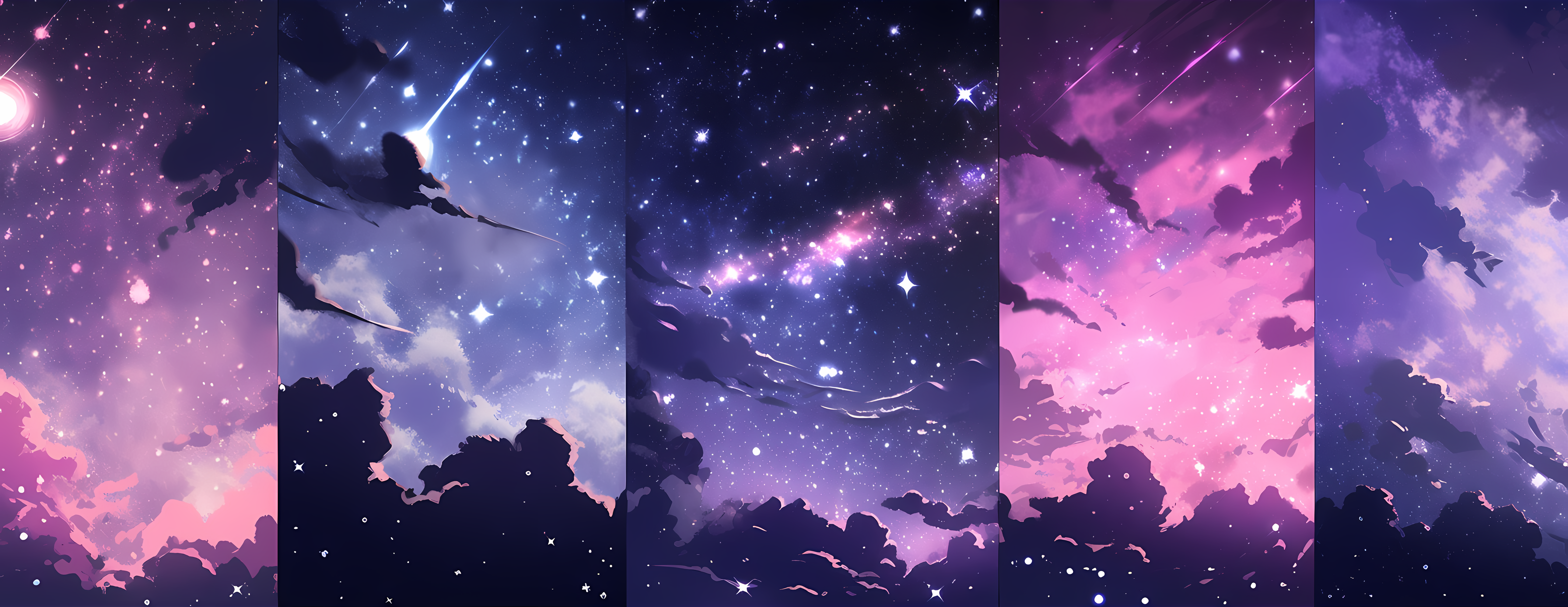 Milky Way Anime Aesthetic Background - Night Anime Wallpapers