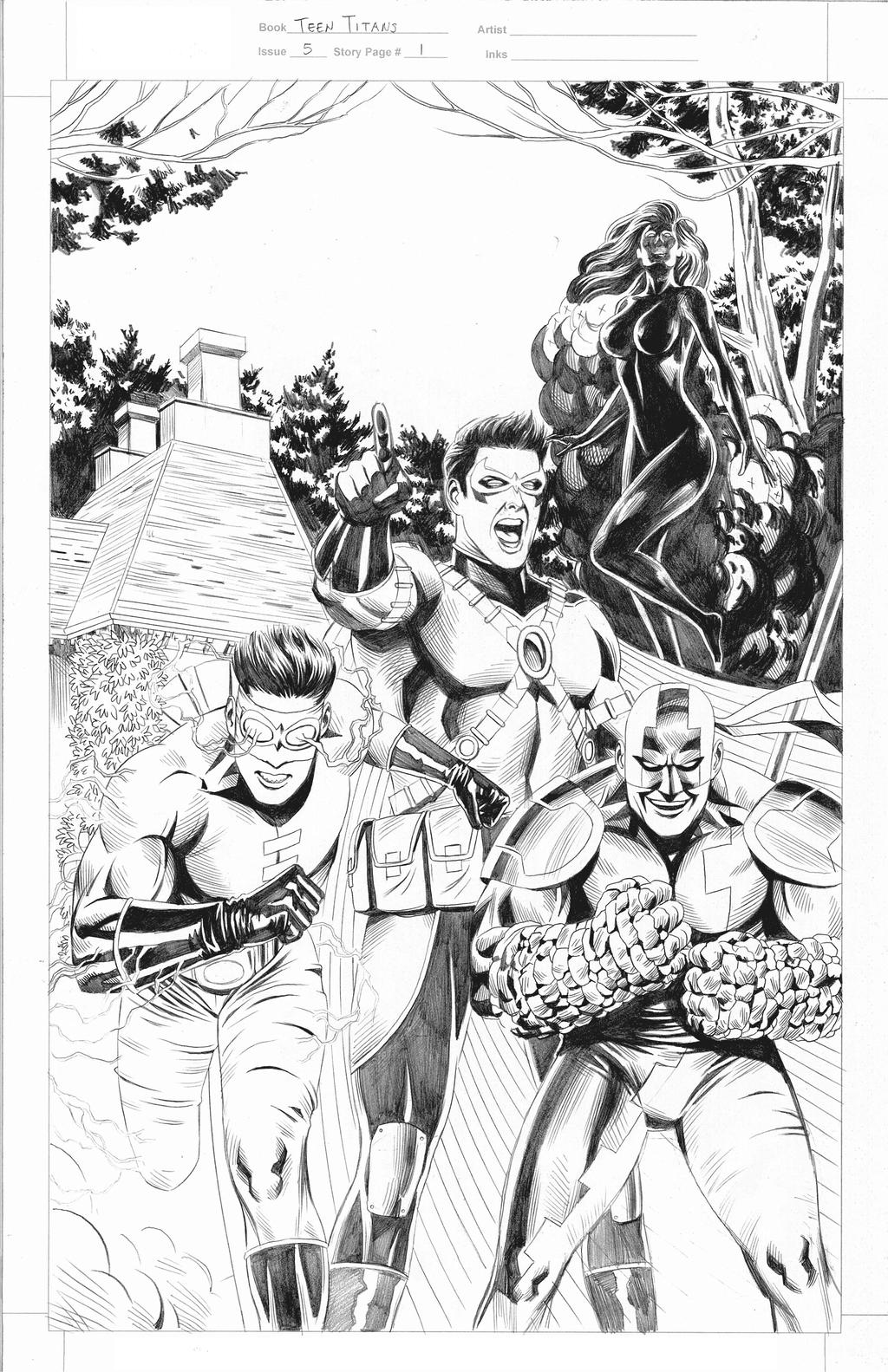 Teen Titans 5 page 1 first version