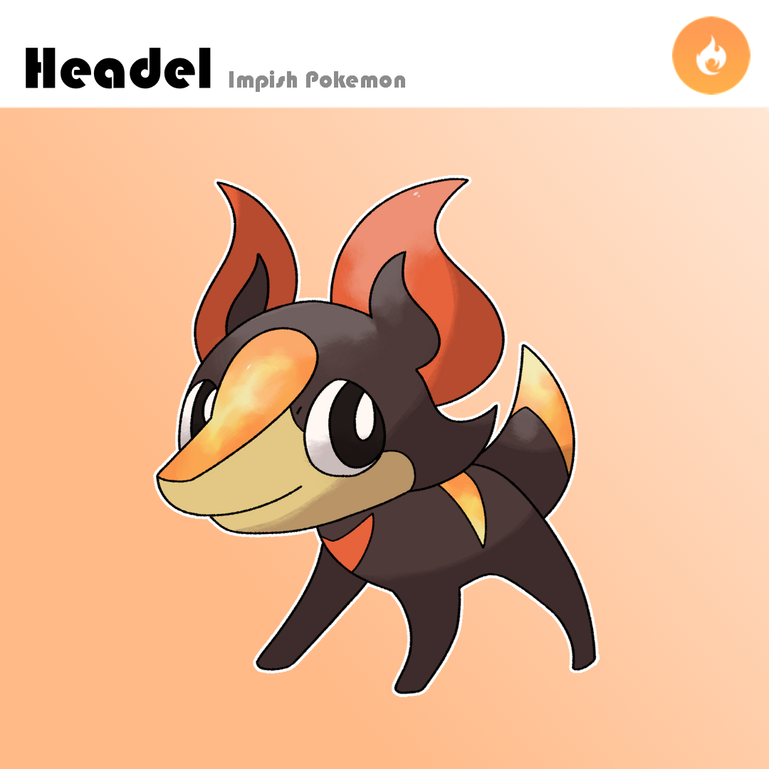 Fakemon Starter: Headel, Tasmanian Devil Pokemon by oneHundredJams