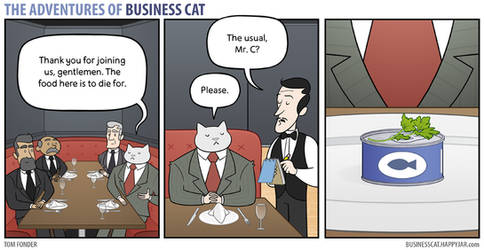 The Adventures of Business Cat - Lunch by tomfonder