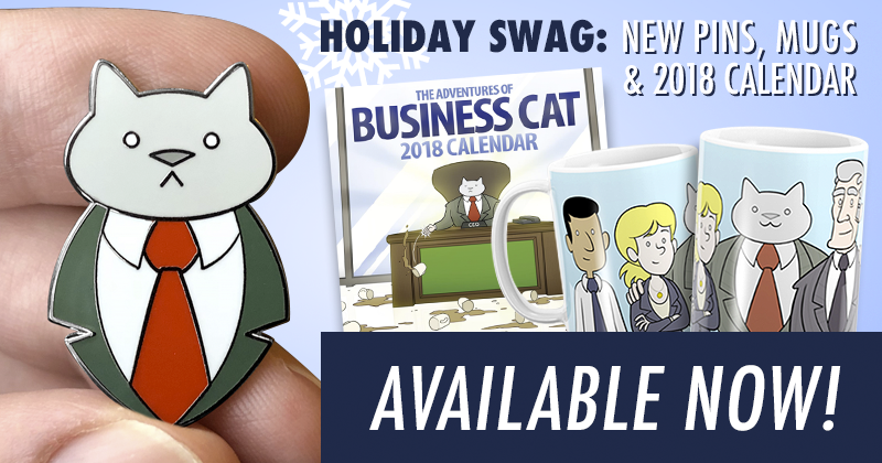 Business Cat Pins and Other New Merch by tomfonder