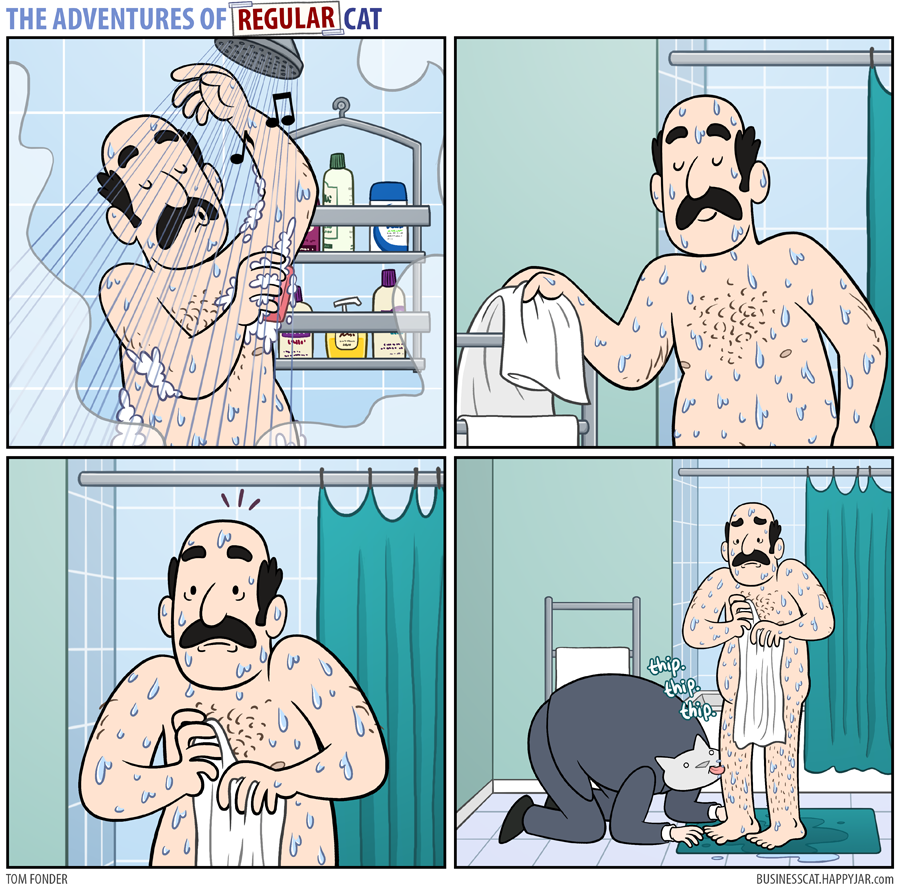 The Adventures of Regular Cat - Shower by tomfonder