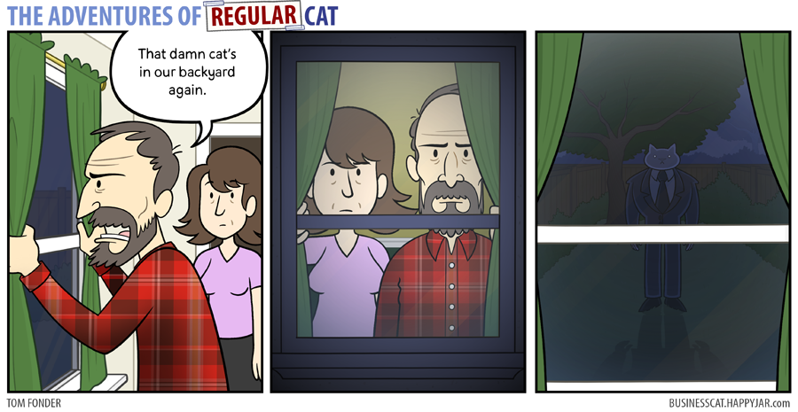 The Adventures of Regular Cat - Backyard by tomfonder