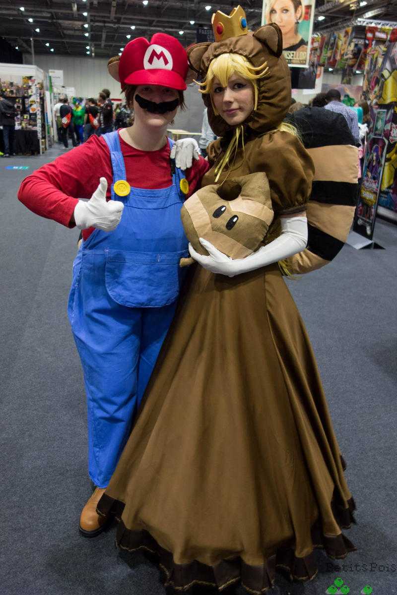 Tanooki Peach and Mario