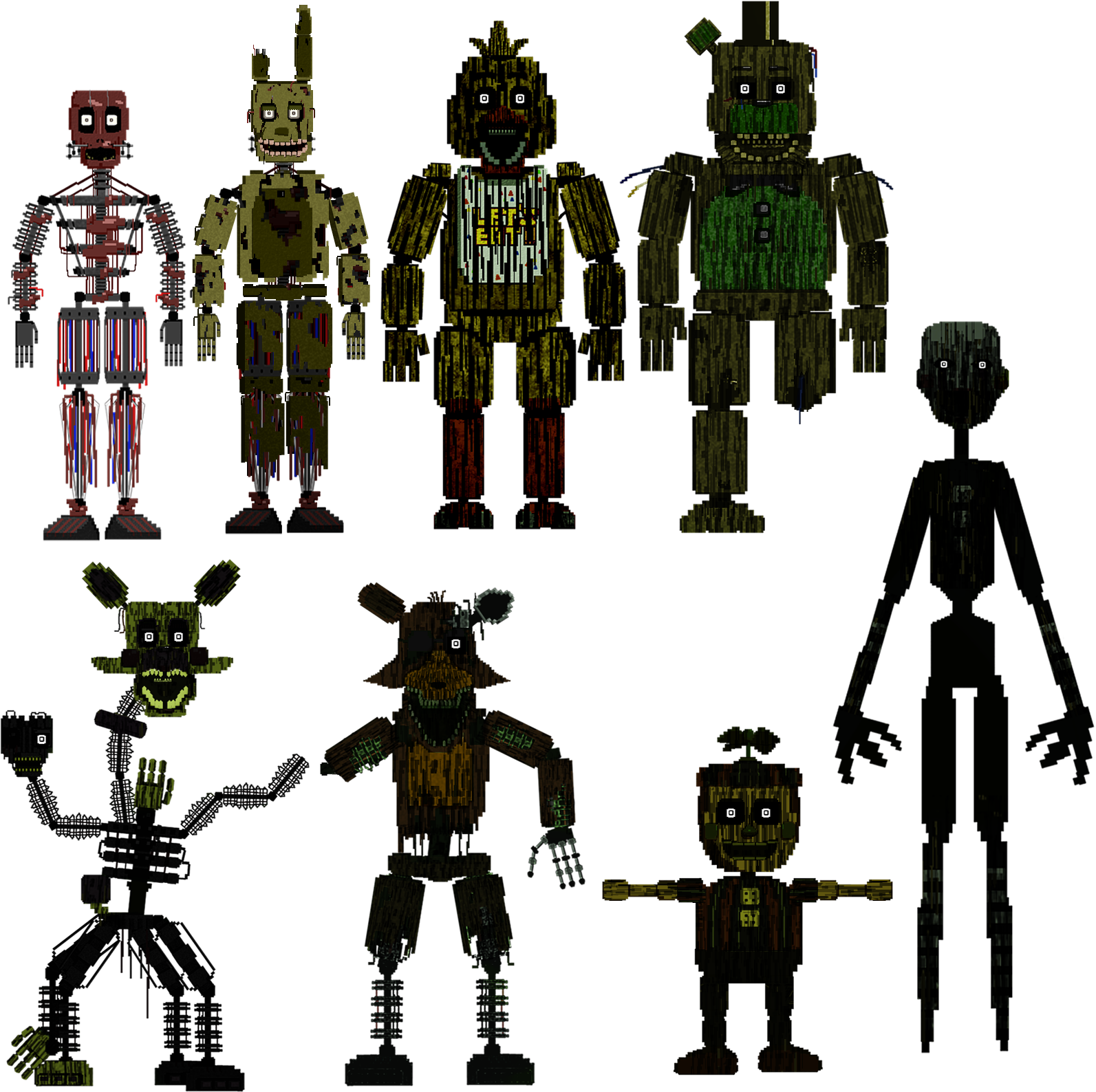 Dewhat Animatronics Are In Fnaf 3