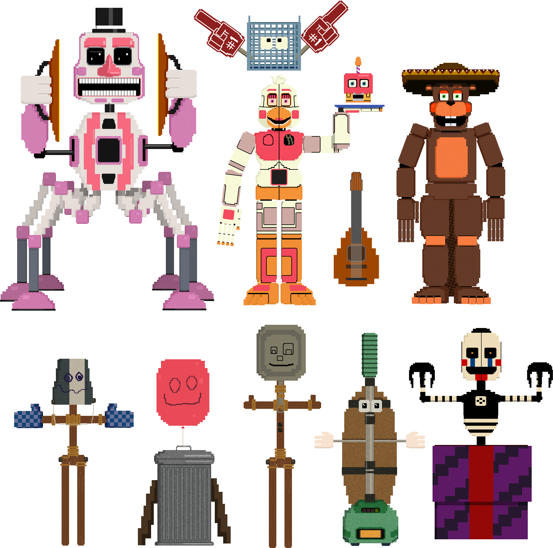 Fnaf6 Ffps Animatronics 8 Bit 2 Part By 133alexander On Deviantart