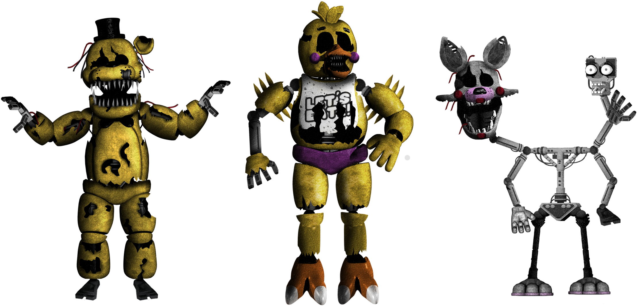 Fixed All FNaF Animatronics by 133alexander on DeviantArt