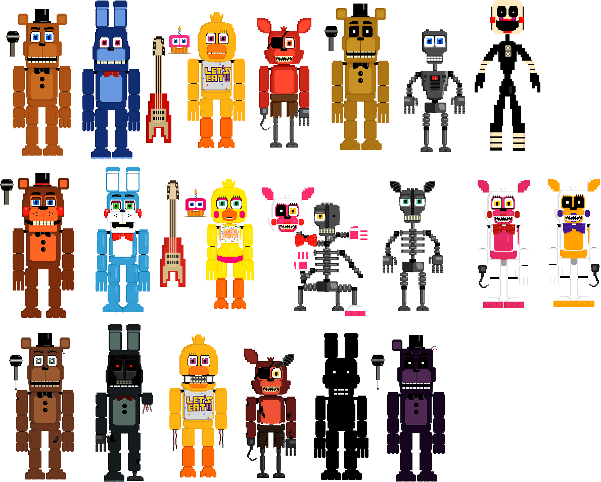 Fnaf4 Animatronics 8-bit (1part) by 133alexander on DeviantArt