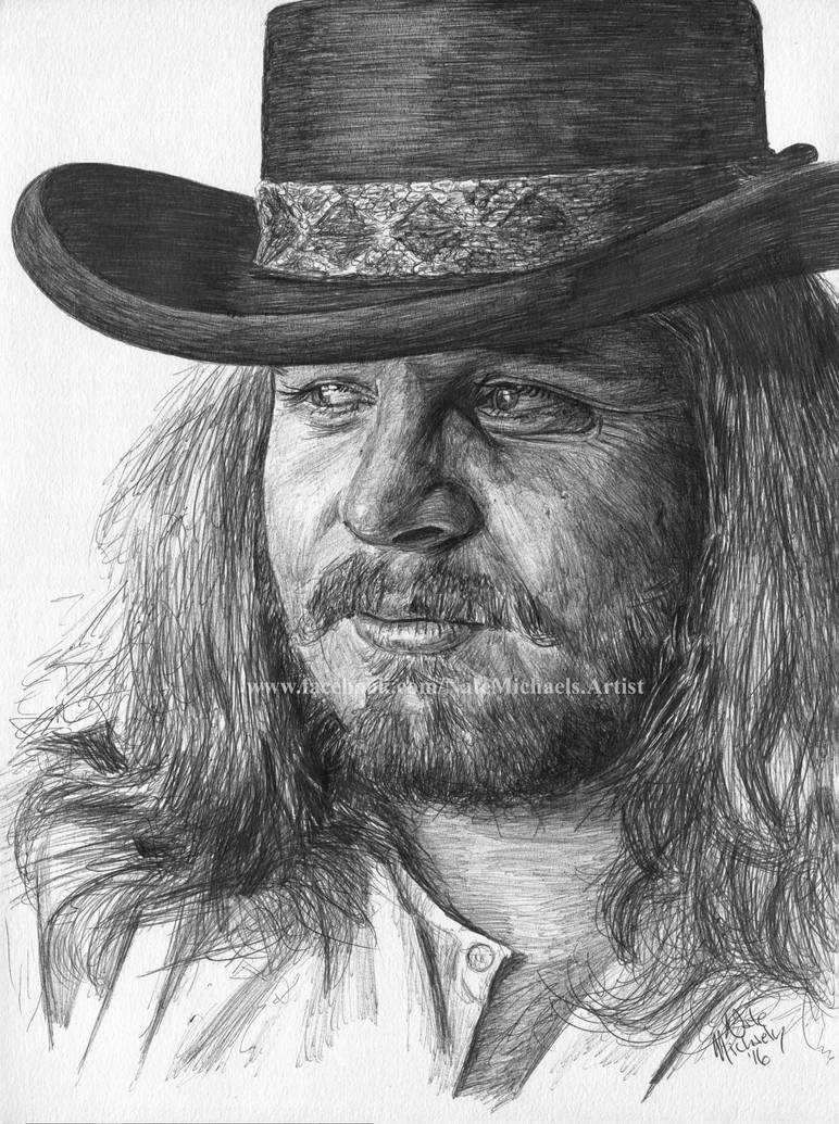 Ronnie Van Zant Ink Portrait by NateMichaels on DeviantArt
