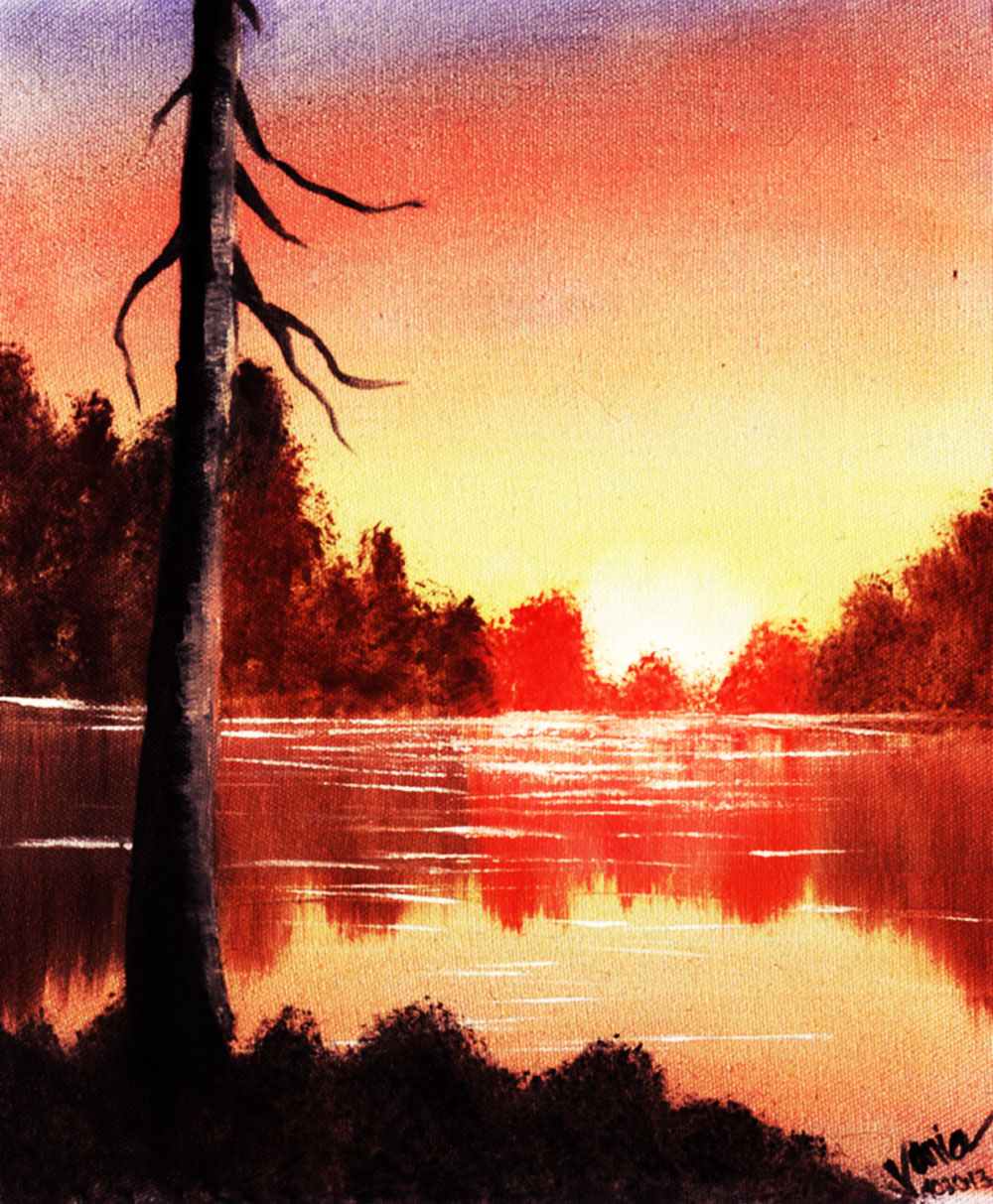 Sunset Study Re-drawn