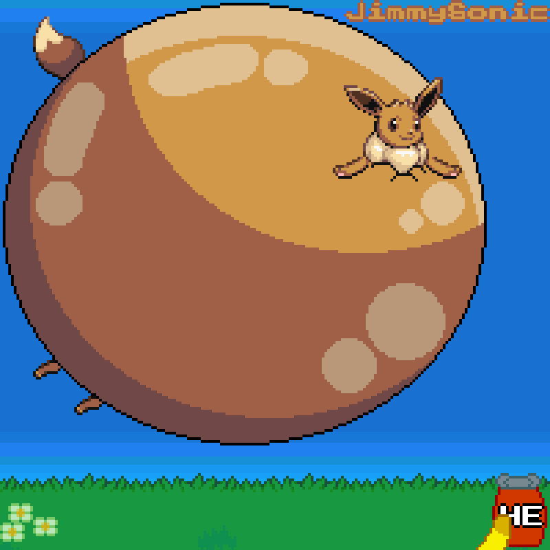 Eevee Inflation (RQ) Female Eevee Used Helium! by JimmySonic on DeviantArt