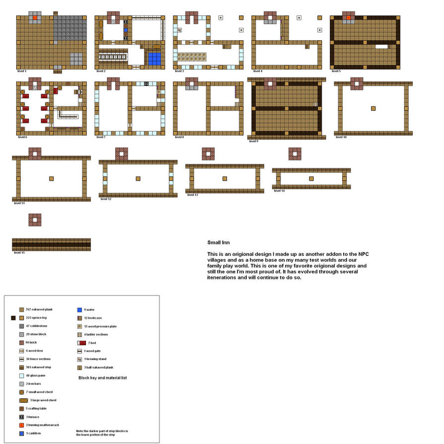 Minecraft floorplans small Inn by ColtCoyote on DeviantArt