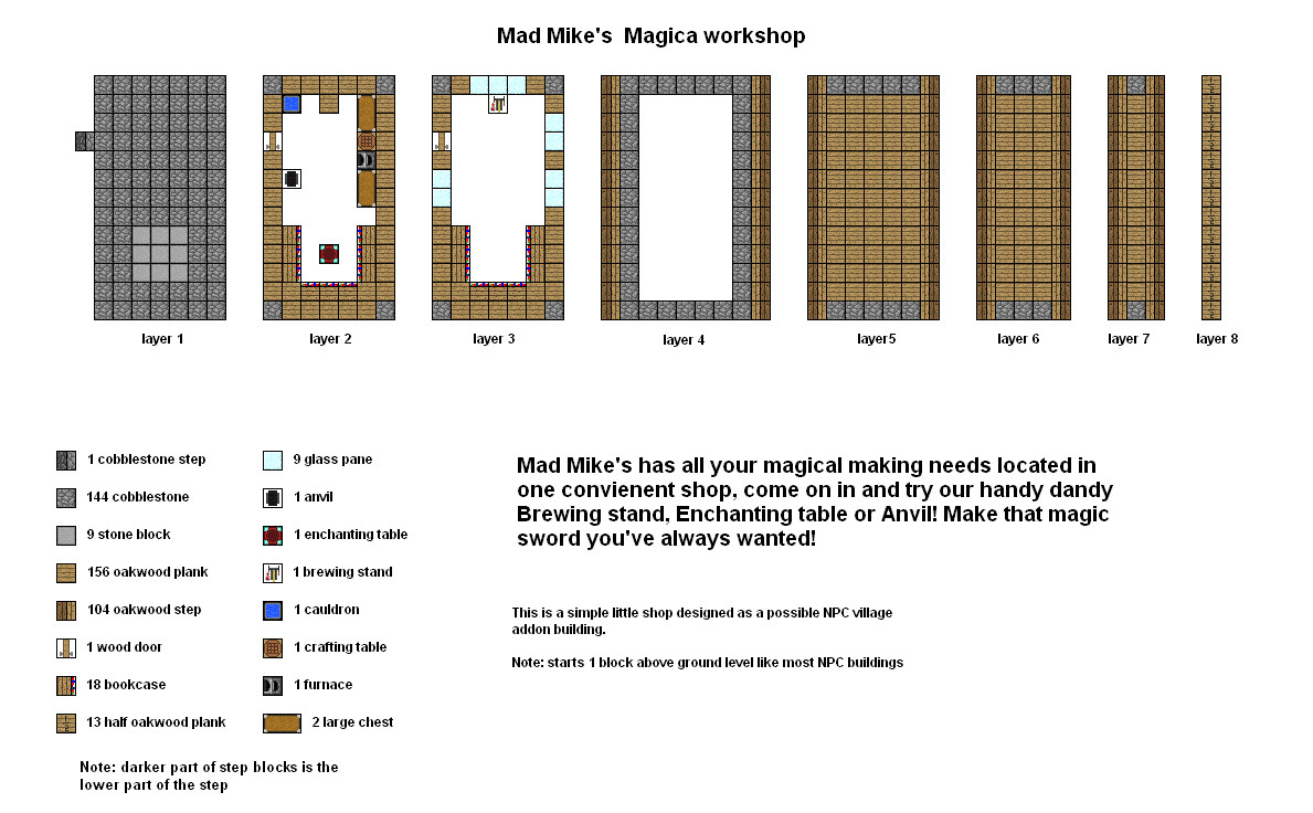Mad Mikes Magica Shop minecraft floorplan by ColtCoyote on ...