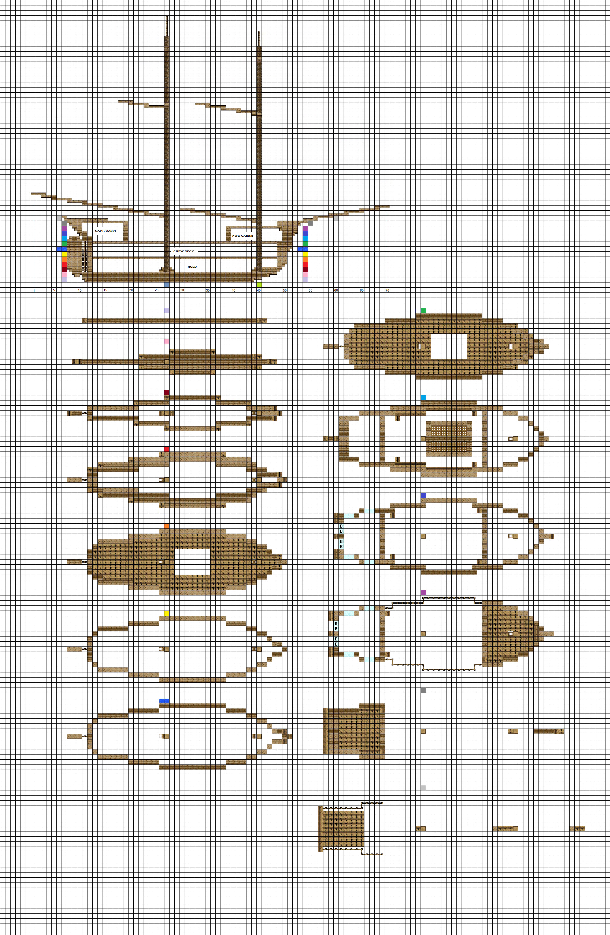 Minecraft sailing Brig plans pg1 hull by ColtCoyote on ...