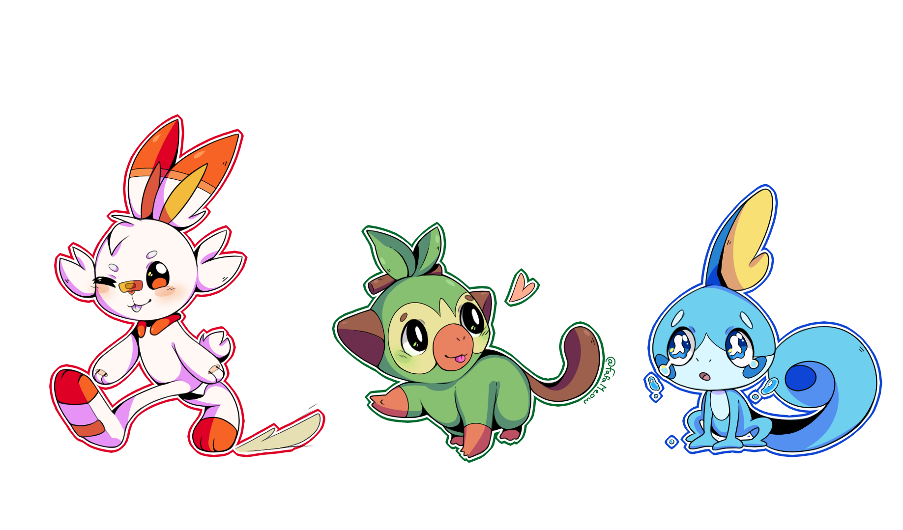 Pokemon Sword/Shield Starters Evolutions by tonikenjy on DeviantArt