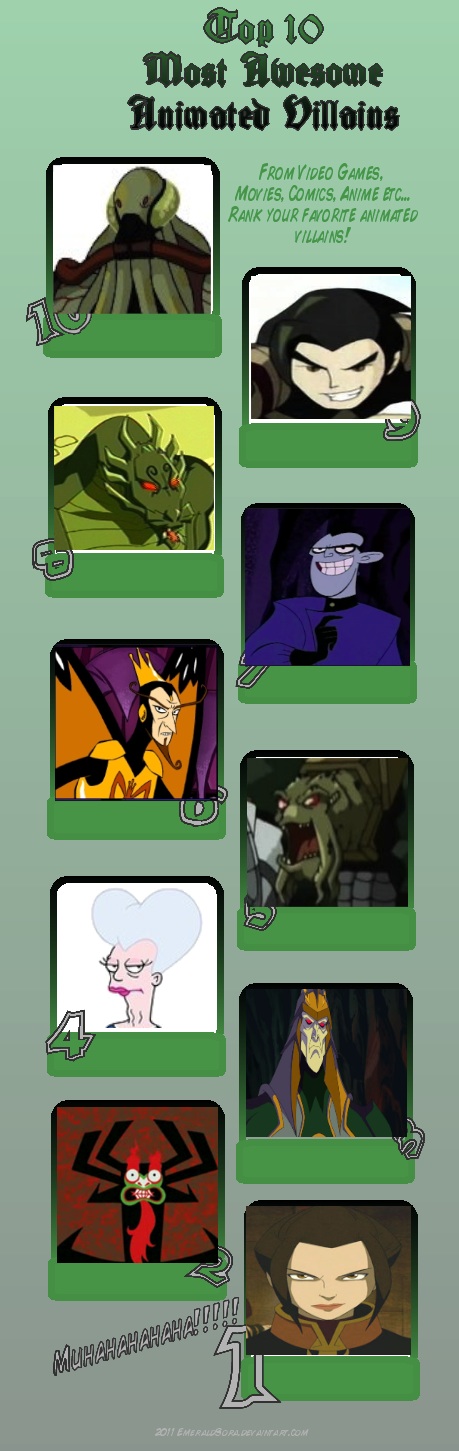 Top 10 best cartoon villains the 2000s by JefimusPrime on DeviantArt