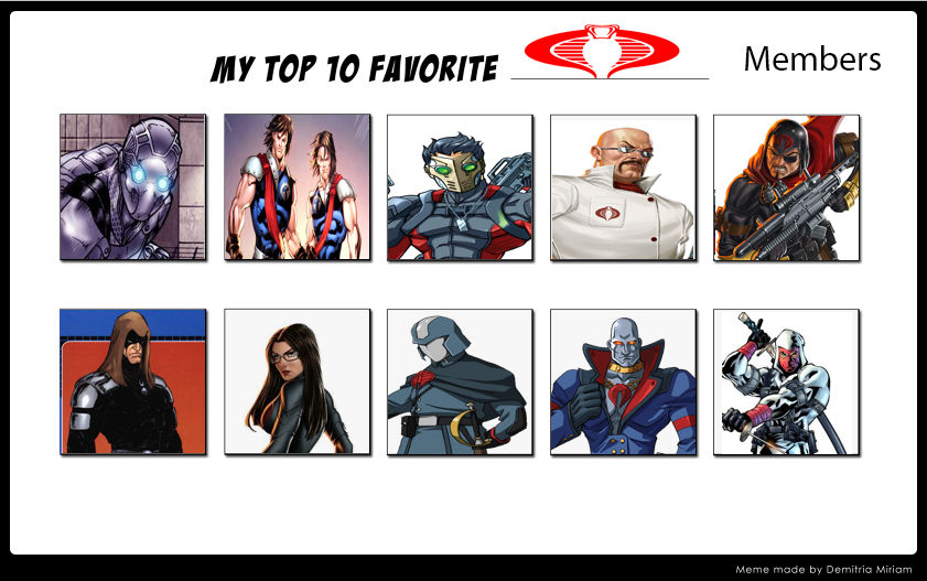 Jefimus Top 10 Cobra Members By Jefimusprime On Deviantart