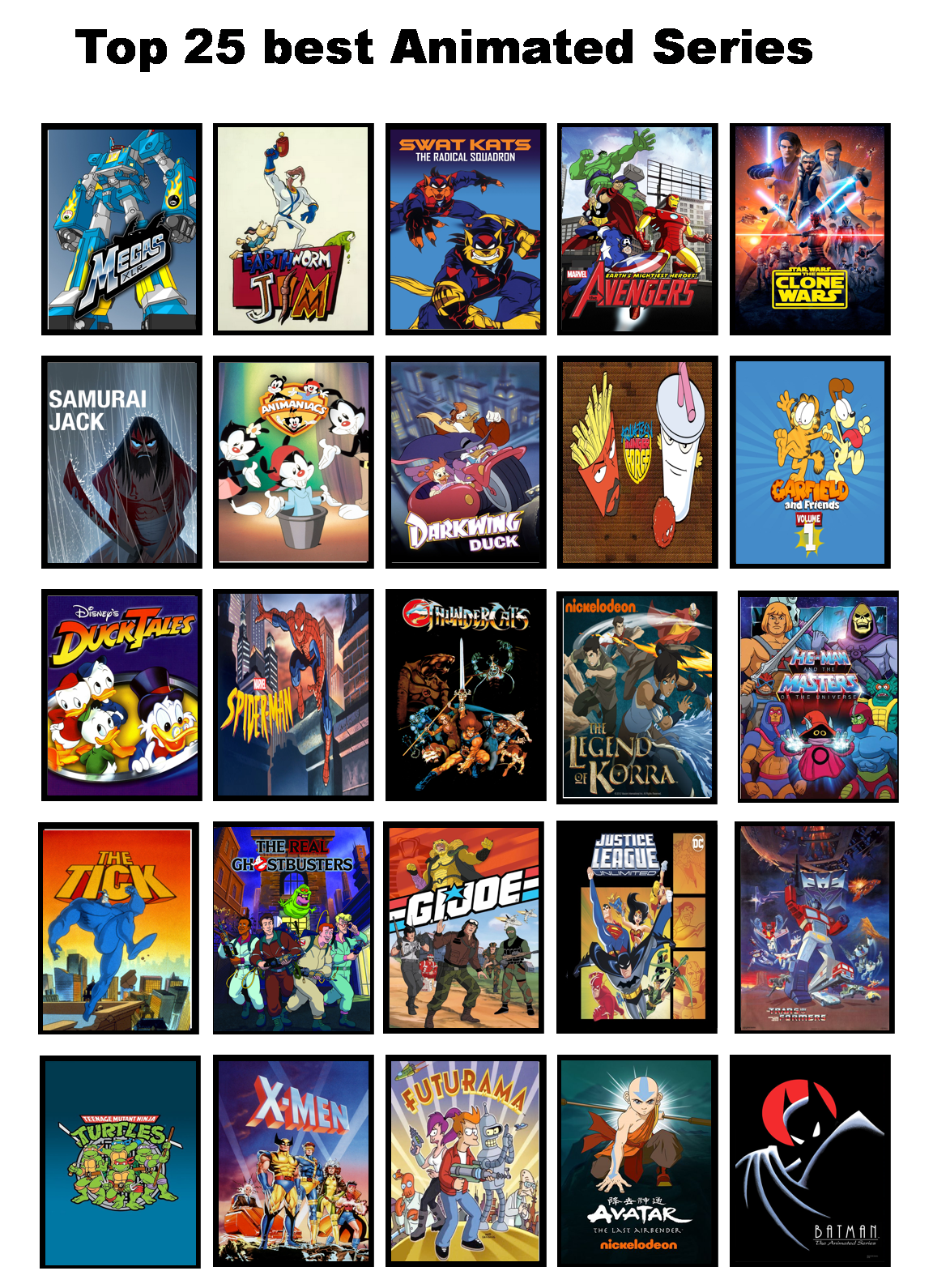 JP's top 25 Western Animated Series of all Time. by JefimusPrime on  DeviantArt