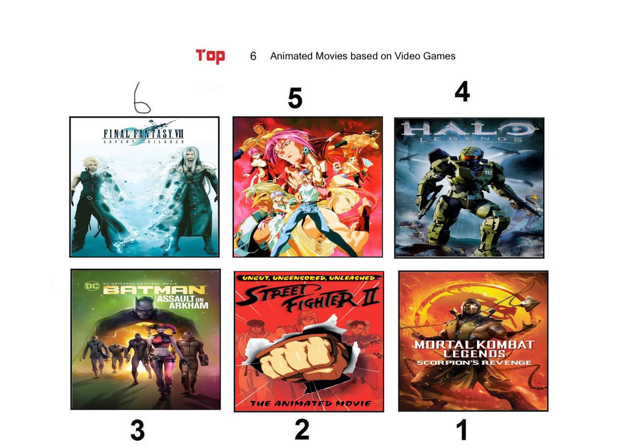 Top 6 Animated Movies based on Video Games by JefimusPrime on DeviantArt Top 6 Animated Movies based on Video Games by JefimusPrime on DeviantArt