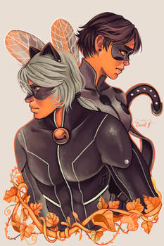 Ladybug and Cat Noir