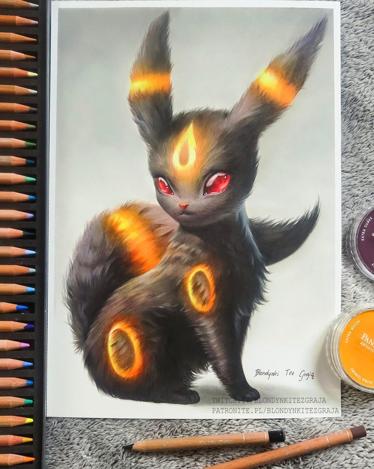 Red Ringed Umbreon Umbreon - Pokemon by BTGART on DeviantArt