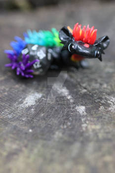 Microdragon - Black and Rainbow Dice Hoarder