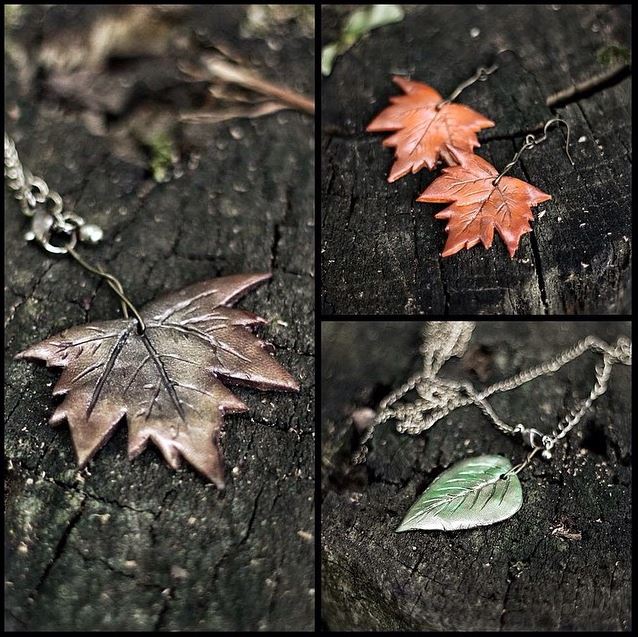 Polymer Clay Leaf Jewelry