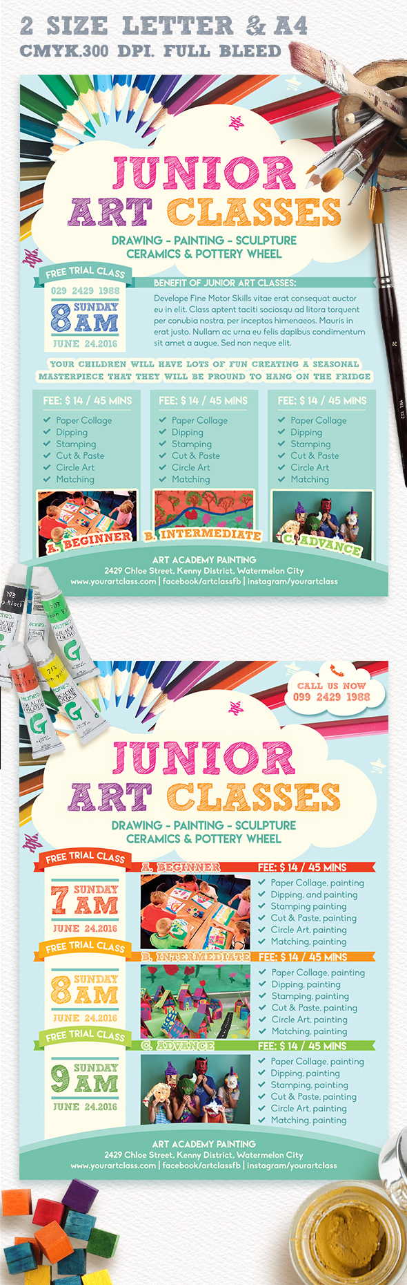 Junior Art Free Trial Class Flyer Template by Emty-Graphic on DeviantArt