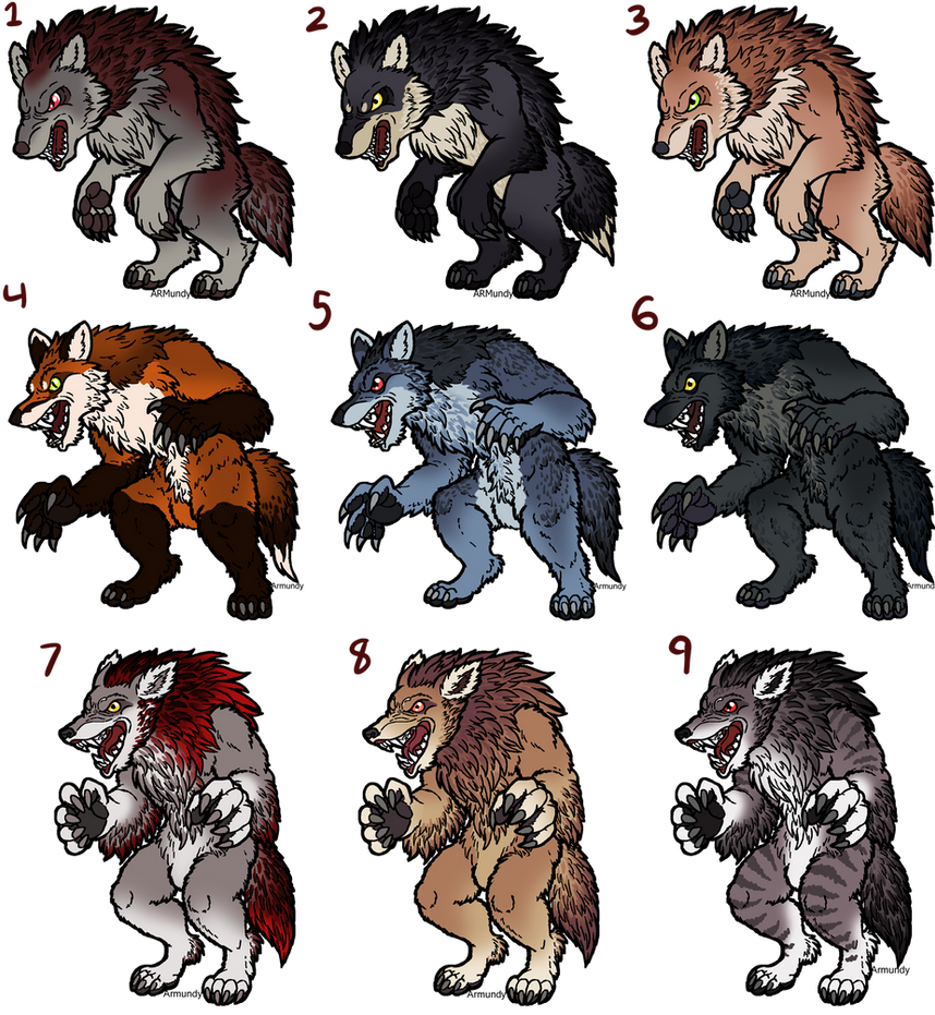 Werewolf Adopts (closed) by armundy on DeviantArt