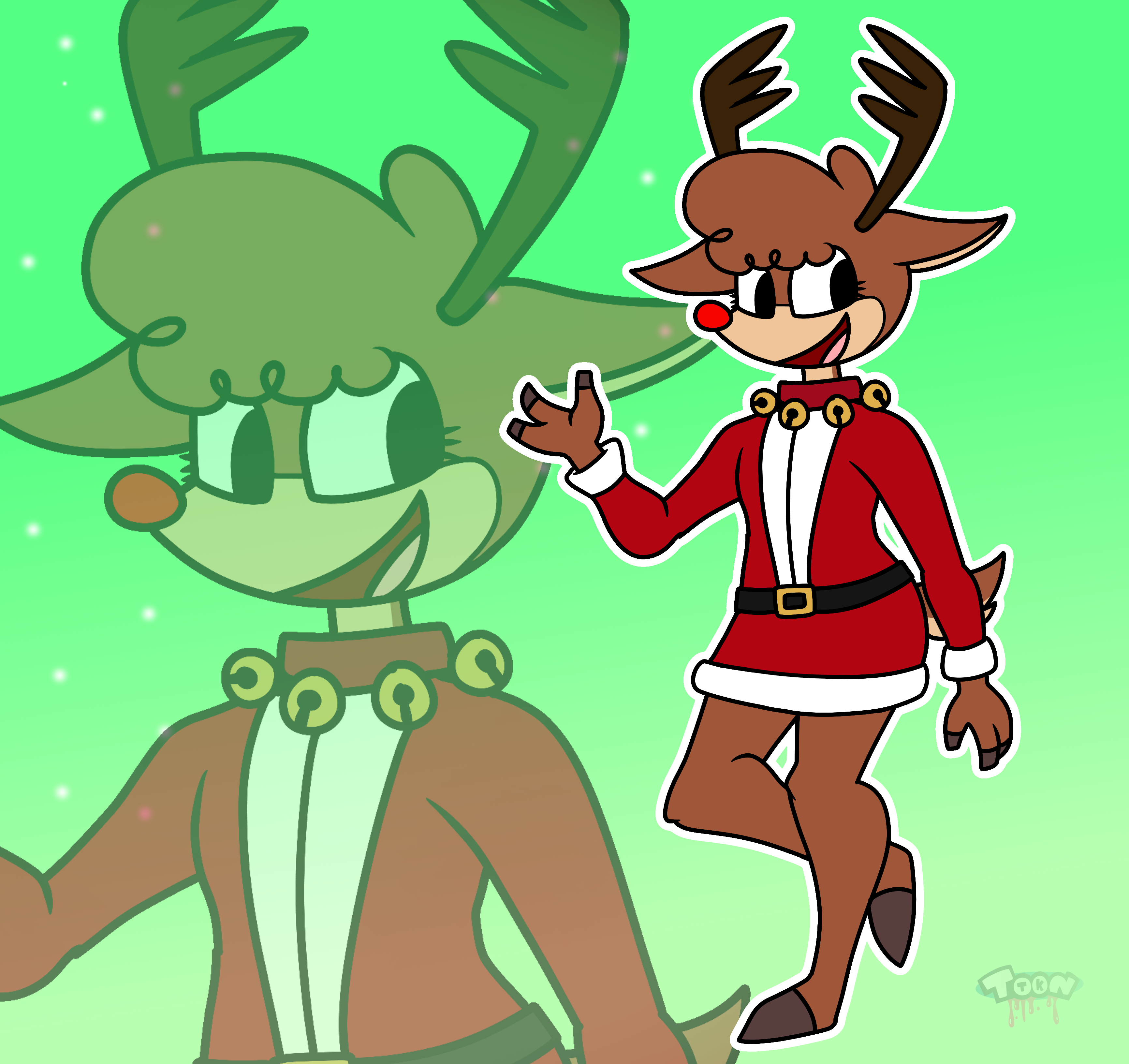 Fallout Deer Nine Rudolph Rudolph Reindeer by ToonTK-Draws on DeviantArt