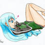Aqua in Kazuma's Tracksuit