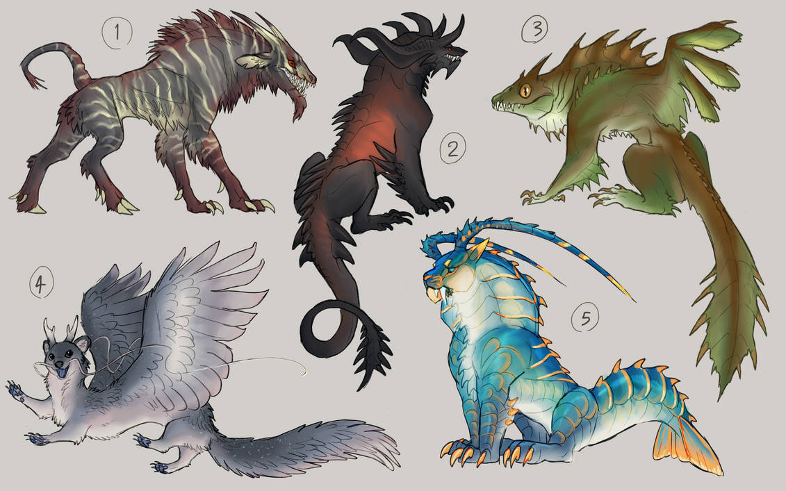 OPEN Auction - creature adopts (4/5) by Jananjuda on DeviantArt