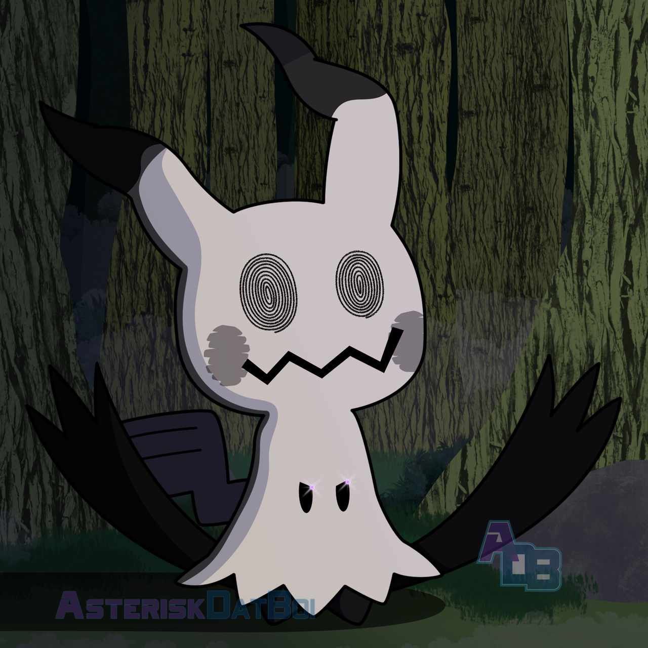 Shiny Mimikyu in the Dark Forest