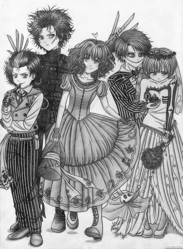 Classic characters of Tim Burton films by IridalAoi on DeviantArt
