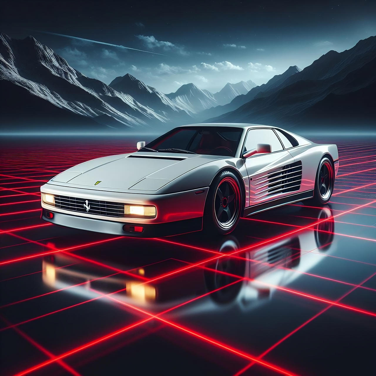 Testarossa Deviantart A White Ferrari Testarossa On A Shiny Black Floor by SkywardPanda on ...