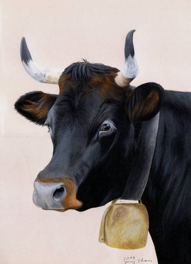Tux cow (coloured pencil)