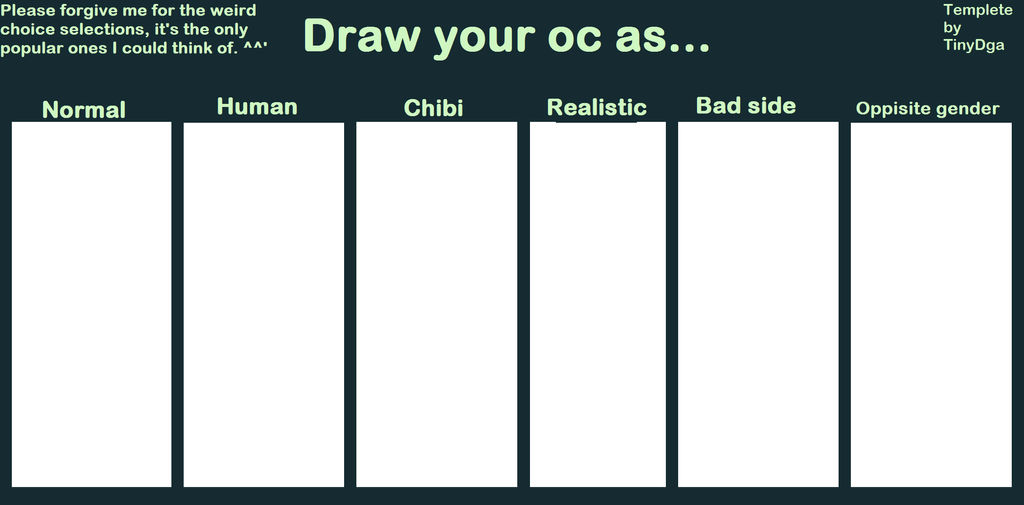 Draw your oc as templete by TinyDragonGaming on DeviantArt