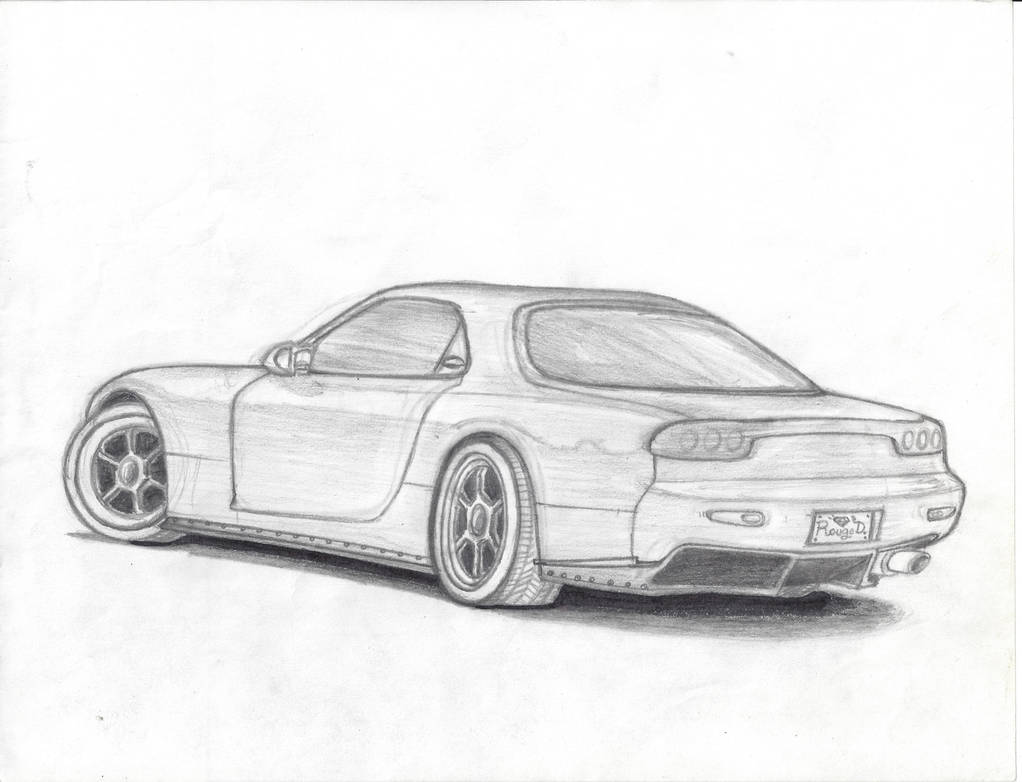 Drag Racing Rx7 Drawing Mazda RX-7 Sketch by Engilance on DeviantArt