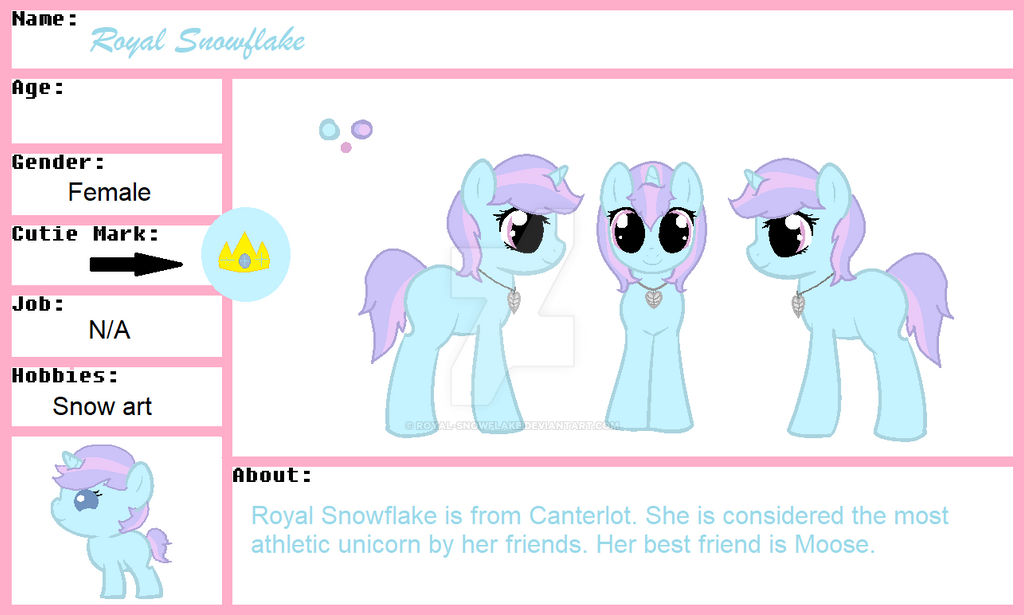 Reference Sheet by Royal-Snowflake on DeviantArt