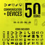 Comunication + Devices: 50 Icons