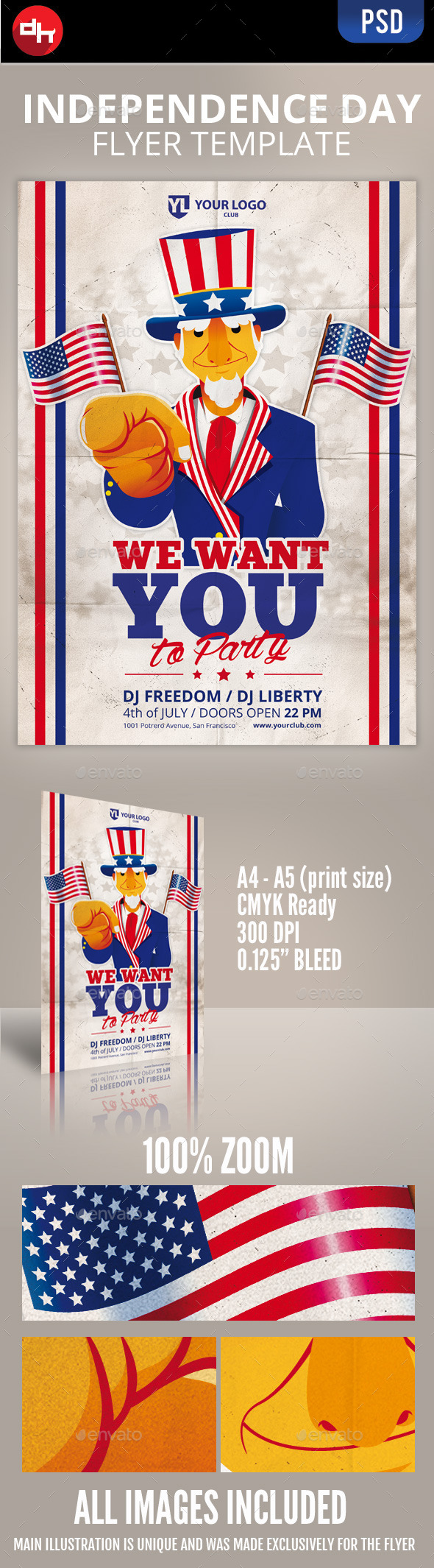 We Want You: Independence day Flyer Template