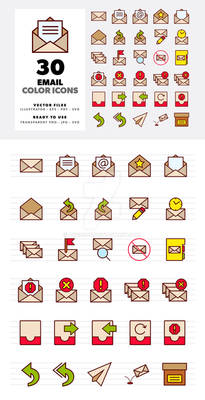 Email Color Icon Set