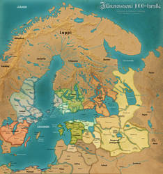 Fantasy map of the Baltic Sea 1000-1100 AD