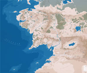 Middle-earth topographical map from Lindefirion